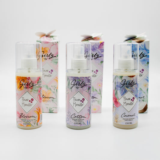 Kit 3 Perfumes Para Cabello Flower Moradita Girly + Travel Size Gratis